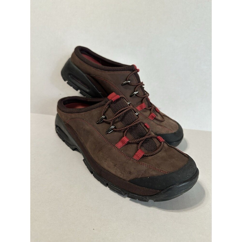 COLE HAAN Brown Leather Waterproof Walking Hiking Slip On Mules Clogs Women 9B